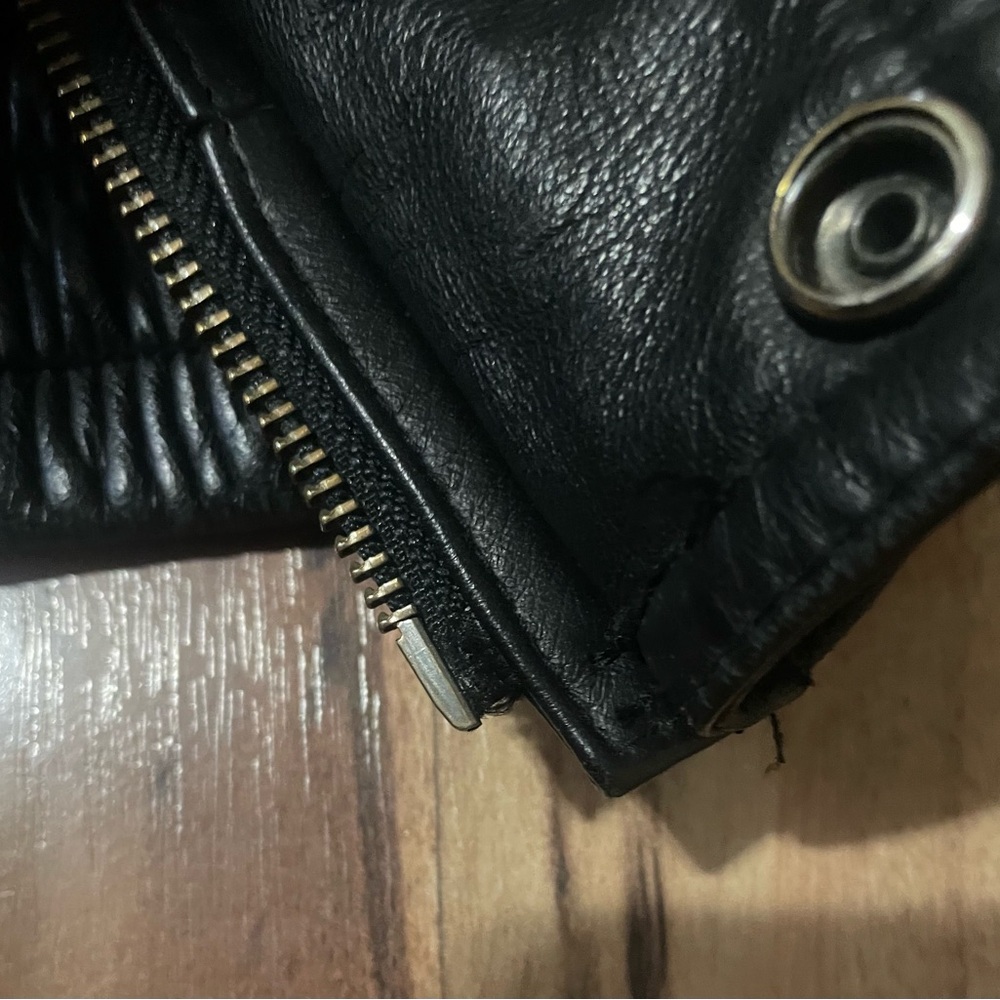 Wilsons Thinsulate Black Leather Bomber Jacket Sz L - Picture 10 of 13